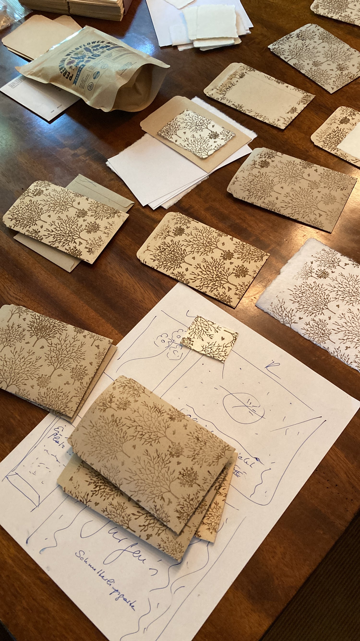 Produktmuster auf eine Tisch